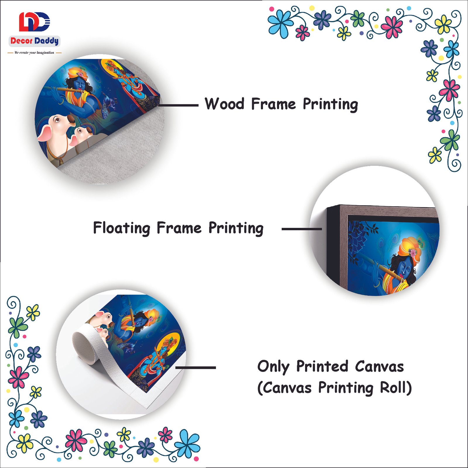 Krishna Ji Premium Canvas Wall Painting decorative masterpiece for home decor